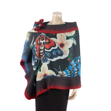 Charger l'image dans la galerie, Vibrant butterfly shawl #228-18