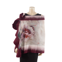 Charger l'image dans la galerie, Vibrant burgundy rose shawl #228-38