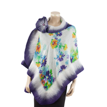 Charger l'image dans la galerie, Vibrant purple flowers shawl #228-26