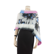 Load image into Gallery viewer, Linked blue pink butterfly scarf #168-6