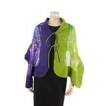 Load image into Gallery viewer, Linked green purple scarf #168-40