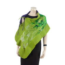 Load image into Gallery viewer, Linked green purple scarf #168-40