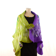 Charger l'image dans la galerie, Vibrant green purple shawl #228-40