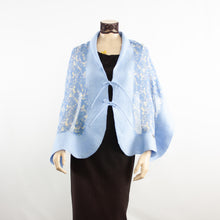 Load image into Gallery viewer, Linked blue flowers scarf #168-39