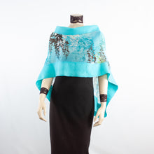 Load image into Gallery viewer, Linked cyan scarf #168-65