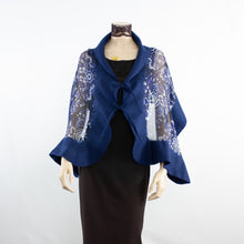 Load image into Gallery viewer, Linked blue navy scarf #168-60