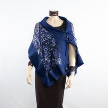 Load image into Gallery viewer, Linked blue navy scarf #168-60