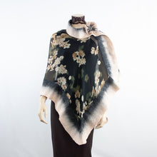 Charger l'image dans la galerie, Vibrant flowers on black shawl #228-21