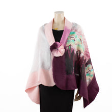 Charger l'image dans la galerie, Vibrant burgundy pink shawl #228-34