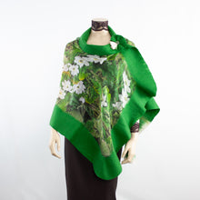 Charger l'image dans la galerie, Vibrant green white flowers shawl #228-20