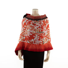 Load image into Gallery viewer, Vibrant red flowers shawl #228-14