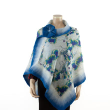 Charger l'image dans la galerie, Vibrant azure white shawl #228-1