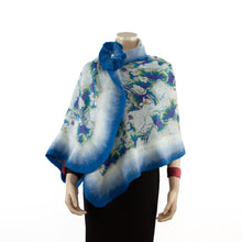 Charger l'image dans la galerie, Vibrant azure white shawl #228-1