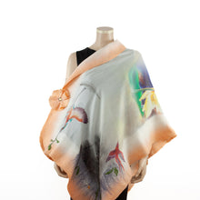 Load image into Gallery viewer, Vibrant sin white shawl #228-15