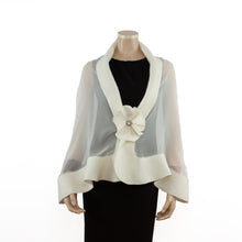 Charger l'image dans la galerie, Premium pure white silk shawl #248-2