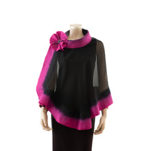 Charger l'image dans la galerie, Premium black and magenta silk shawl #248-21