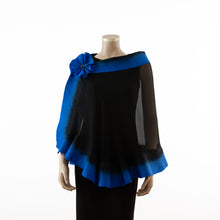 Charger l'image dans la galerie, Premium black and royal blue silk shawl #248-8