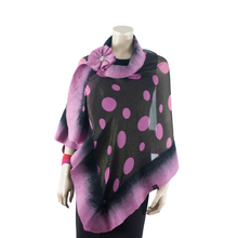 Charger l'image dans la galerie, Vibrant mauve polka-dot shawl #228-35
