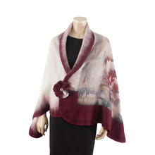 Charger l'image dans la galerie, Vibrant burgundy rose shawl #228-38
