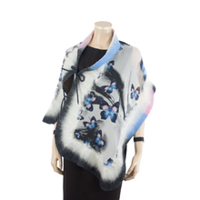 Load image into Gallery viewer, Linked  blue pink butterfly scarf #168-6
