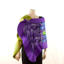 Charger l'image dans la galerie, Vibrant green purple shawl #228-40
