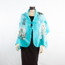Load image into Gallery viewer, Linked  cyan scarf #168-65
