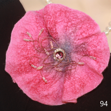 Load image into Gallery viewer, Wet felted flower brooch
