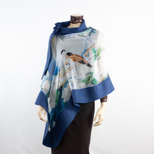 Charger l'image dans la galerie, Vibrant bird blue shawl #228-2
