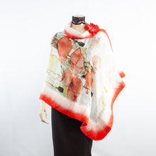 Load image into Gallery viewer, Vibrant red poppies shawl #228-41
