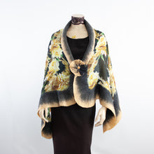 Load image into Gallery viewer, Vibrant yellow flowers  shawl #228-45
