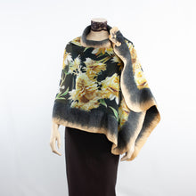 Load image into Gallery viewer, Vibrant yellow flowers  shawl #228-45
