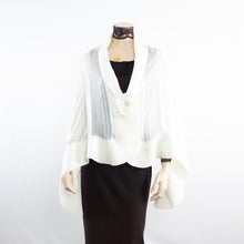 Load image into Gallery viewer, Exclusive white  silk shawl #268-4
