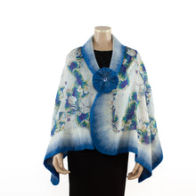 Charger l'image dans la galerie, Vibrant azure white shawl #228-1
