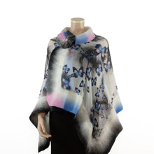 Charger l'image dans la galerie, Vibrant blue pink butterfly shawl #228-6
