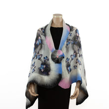 Charger l'image dans la galerie, Vibrant blue pink butterfly shawl #228-6
