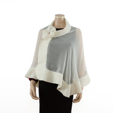 Charger l'image dans la galerie, Premium pure white silk shawl #248-2
