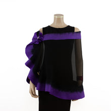 Charger l'image dans la galerie, Premium black and violet silk shawl #248-24
