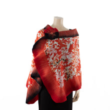 Load image into Gallery viewer, Vibrant red flowers shawl #228-14
