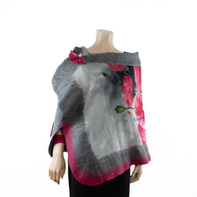Charger l'image dans la galerie, Vibrant grey and pink poppy shawl #228-7
