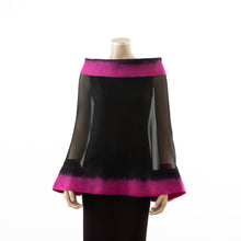 Charger l'image dans la galerie, Premium black and magenta silk shawl #248-21
