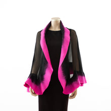 Charger l'image dans la galerie, Premium black and hot rose silk shawl #248-22
