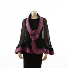 Charger l'image dans la galerie, Premium black and rosewood silk shawl #248-28
