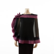 Charger l'image dans la galerie, Premium black and rosewood silk shawl #248-28
