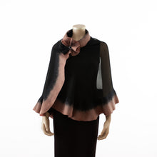 Load image into Gallery viewer, Premium black and caramel silk shawl #248-27
