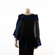 Charger l'image dans la galerie, Premium black and navy blue silk shawl #248-9
