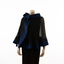 Charger l'image dans la galerie, Premium black and navy blue silk shawl #248-9
