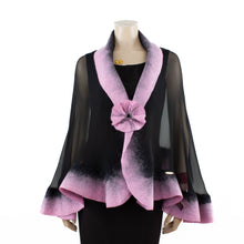 Charger l'image dans la galerie, Premium black and pink silk shawl #248-20
