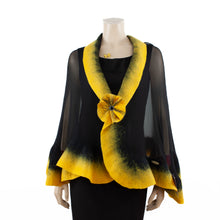 Charger l'image dans la galerie, Premium black and yellow silk shawl #248-26
