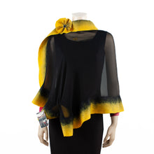 Charger l'image dans la galerie, Premium black and yellow silk shawl #248-26
